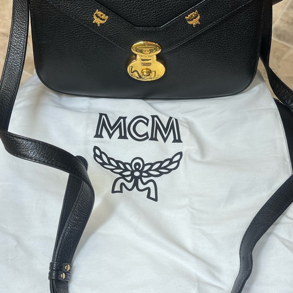 MCM Black Leather Crossbody Bag